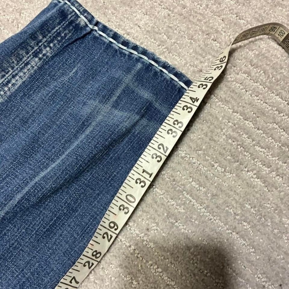 Y2K True Religion blue jeans with yellow stitching - Picture 6 of 7